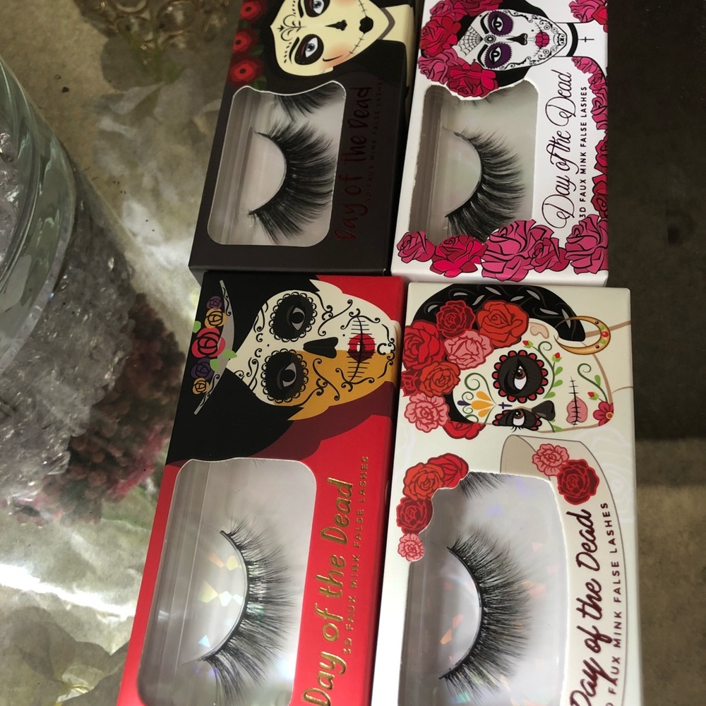 Set of 4 3D Faux Mink Eyelashes Black
